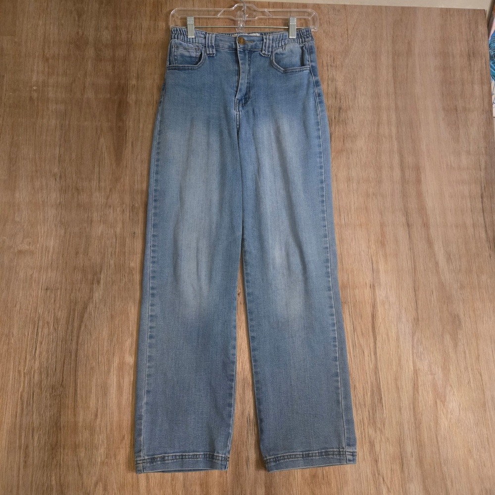 Gogo Jeans Skater Jean Collection Light Wash High Rise Straight Leg Jeans 7/28